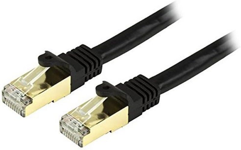 .com كابل إيثرنت CAT6a بطول 35 قدم - 10 جيجابت محمي بدون تشابك RJ45 100W PoE كابل توصيل - كابل شبكة 10GbE STP مع حماية من الشد - أسود مختبر فلوك / الأسلاك معتمدة من UL / TIA (C6ASPAT35BK)