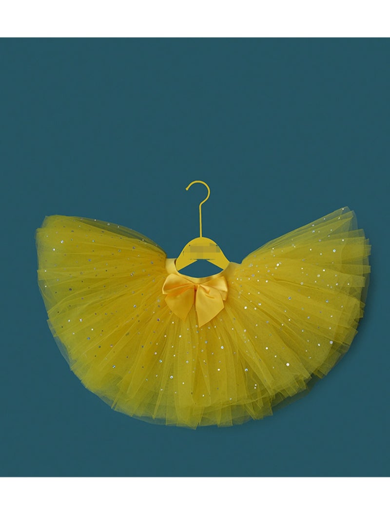 Loquat Tutu Skirt 50s Vintage Ballet Bubble Dance Skirts Tulle Tutu Skirt Costume for Cosplay Party Yellow  - Image 1