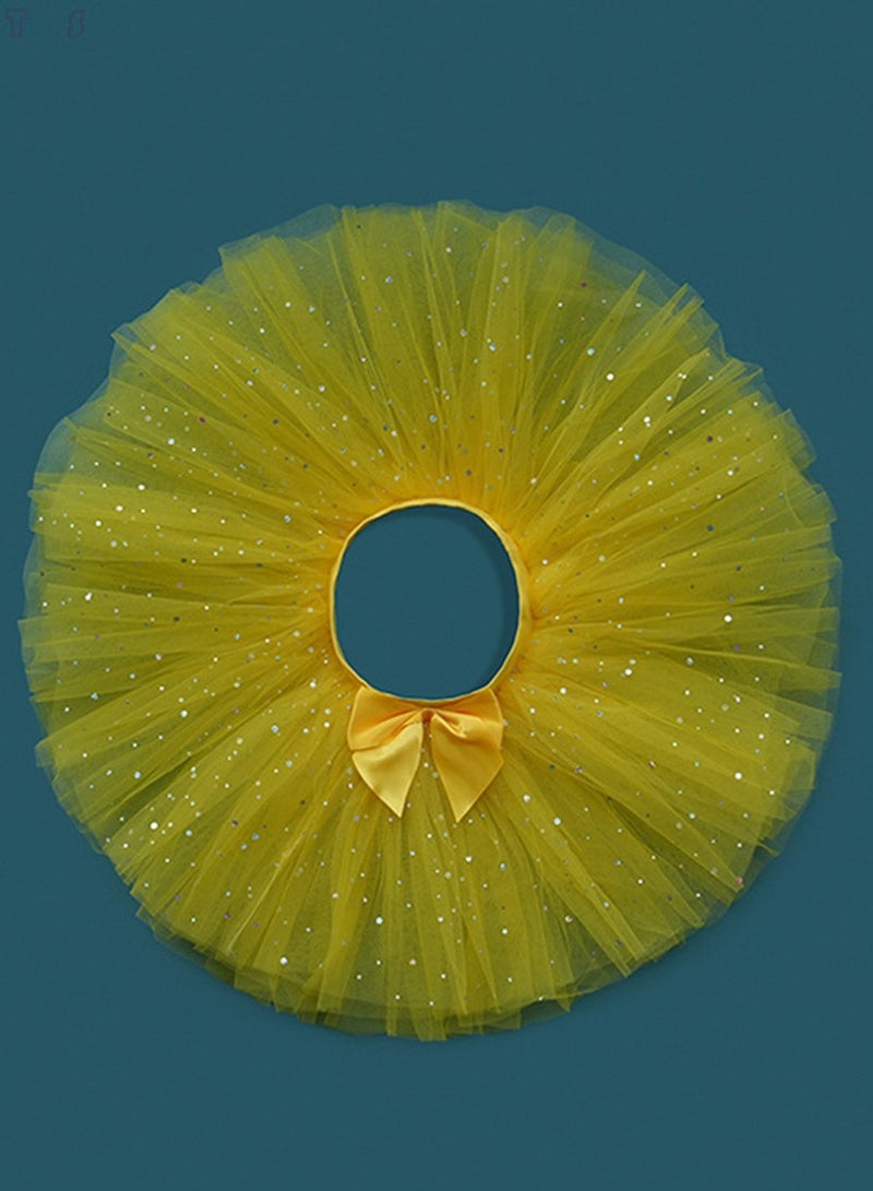 Loquat Tutu Skirt 50s Vintage Ballet Bubble Dance Skirts Tulle Tutu Skirt Costume for Cosplay Party Yellow  - Image 2