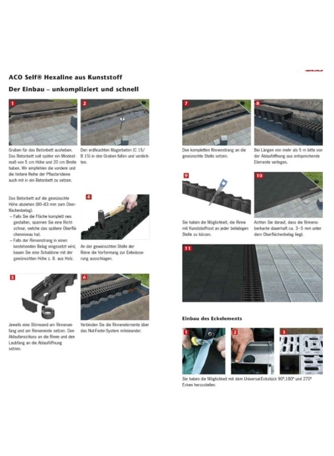 Dakota Interlock Slim Grating 100x15 cm | Heavy Duty HDPE Plastic Drainage Channel for Interlock| Easy Interlocking System | Made in Italy | Outdoor Floor Water Drain Cover - Image 5