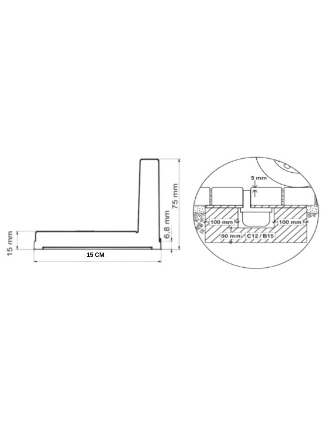 Dakota Interlock Slim Grating 100x15 cm | Heavy Duty HDPE Plastic Drainage Channel for Interlock| Easy Interlocking System | Made in Italy | Outdoor Floor Water Drain Cover - Image 4