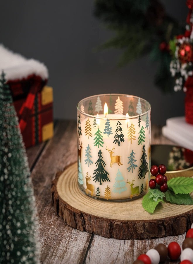 KORMMCO Christmas Candle, Pine Scented Candle, Christmas Tree Scented Candle, Winter Candle, Large 3 Wicks Candle, 14oz - Image 2