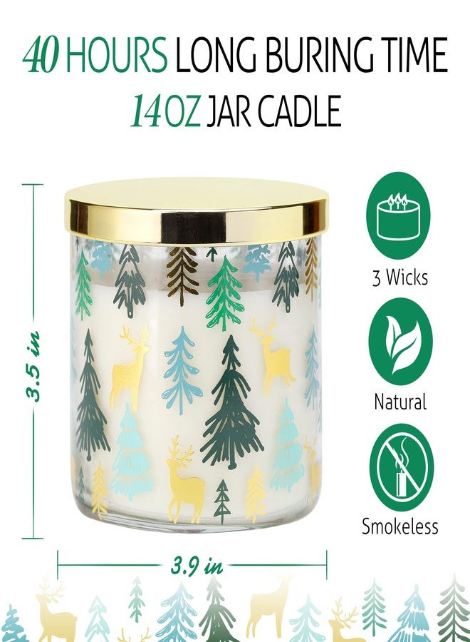 KORMMCO Christmas Candle, Pine Scented Candle, Christmas Tree Scented Candle, Winter Candle, Large 3 Wicks Candle, 14oz - Image 3