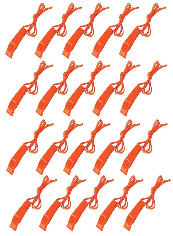 AUGSUN 20 Pcs Safety Whistle Marine Whistle Plastic Whistles with Lanyard for Emergency - Image 1