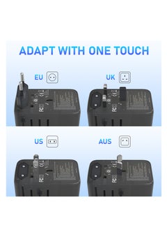 Mezone 100W Universal Adapter, Worldwide Travel Plug Adaptor with 1 USB A and 4 USB C Ports, International Travel Adapter for EU, UK, USA, AU, Power Socket for Multi Countries, Transparent Dark Grey  - Image 2