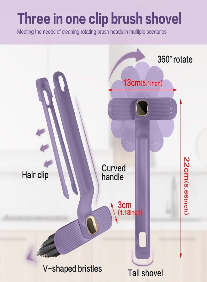 2pcs Crevice Cleaning Brush, Rotating Crevice Household Cleaning Brushes, Kitchen Gadgets Brushes for Door Window Track, Hard Bristle Crevice Scrub Cleaning Brush for Household Use - Image 2