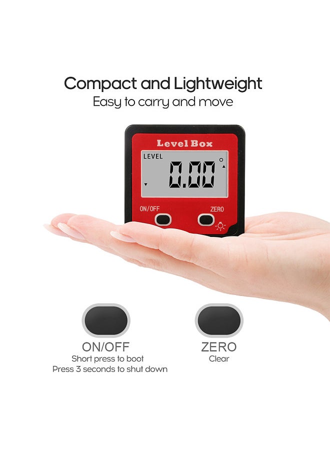 Digital Level Protractor Inclinometer Mag-netic Level Angle Meter Angle Finder Level Box Angle Measuring Tool for Carpentry / Building / Automobile