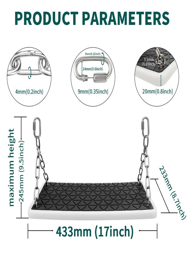 Dakzhou Swing Seat Accessories Heavy Duty, Non Slip Tree Swing Playground Backyard Swing Set Replacement Indoor Outdoor, Black - Image 3