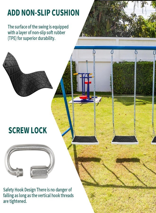 Dakzhou Swing Seat Accessories Heavy Duty, Non Slip Tree Swing Playground Backyard Swing Set Replacement Indoor Outdoor, Black - Image 4