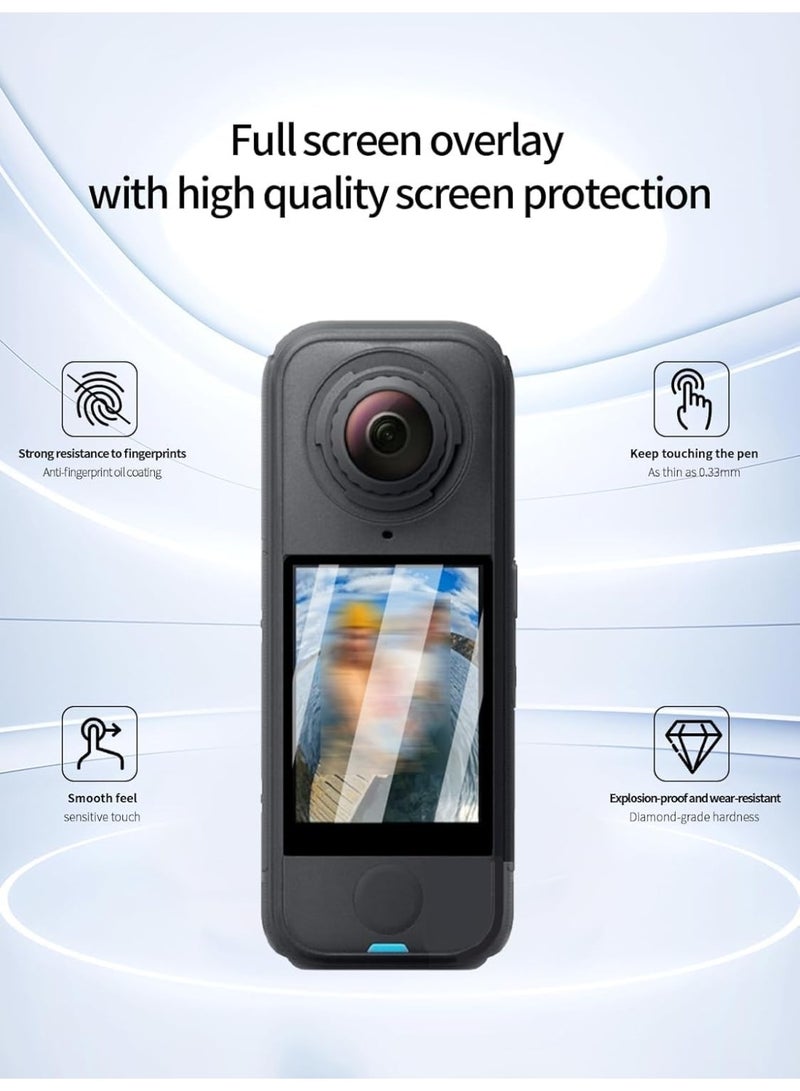 2 Pack Screen Protector for Insta360 X4 Air Camera, High-definition Scratch Resistant PMMA Film,HD Clear,Perfectly Fitting Bubble Free with Easy Installation Kit - Image 2