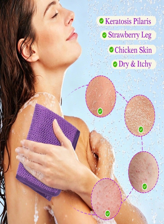 RIUOTA Exfoliating Washcloths 6 Pack Double Sided Bath Scrub Cloths for Deep Cleaning Face Body, Revitalize Skin Suitable for All Skin Types（Yellow, Pink, Purple, Black, White, Brown） - Image 3