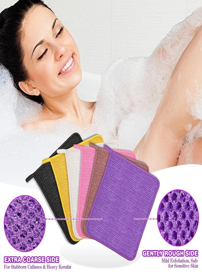 RIUOTA Exfoliating Washcloths 6 Pack Double Sided Bath Scrub Cloths for Deep Cleaning Face Body, Revitalize Skin Suitable for All Skin Types（Yellow, Pink, Purple, Black, White, Brown） - Image 4