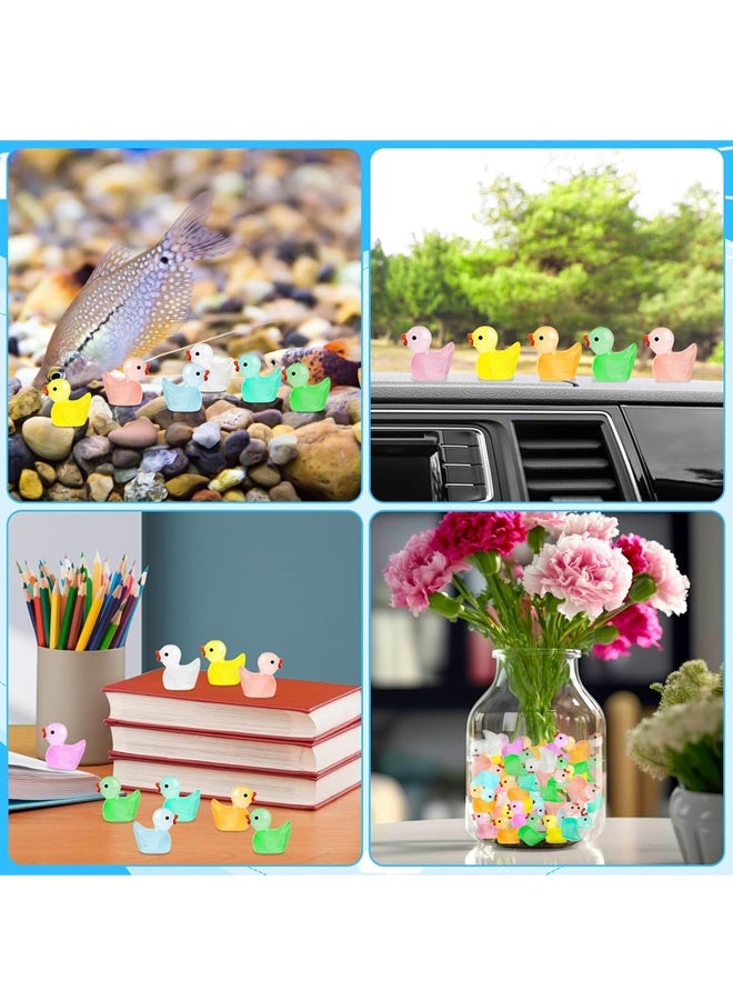 100 قطعة من البط المضيء المصنوع من الراتنج، بطة صغيرة تتوهج في الظلام لتزيين بيت الدمية وتمثال الحديقة والمناظر الطبيعية والحرف الزخرفية - Image 5