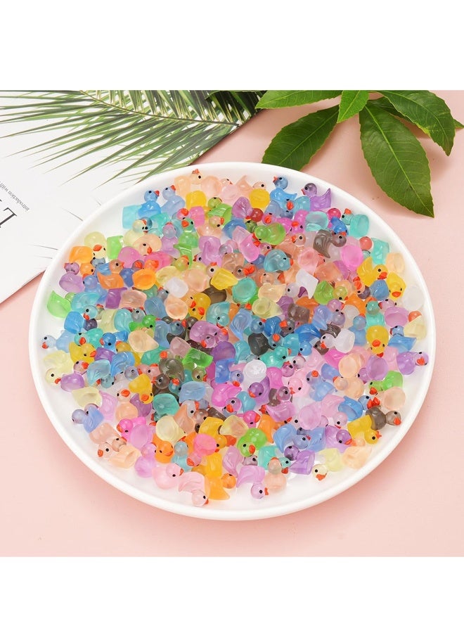 100 قطعة من البط المضيء المصنوع من الراتنج، بطة صغيرة تتوهج في الظلام لتزيين بيت الدمية وتمثال الحديقة والمناظر الطبيعية والحرف الزخرفية - Image 3