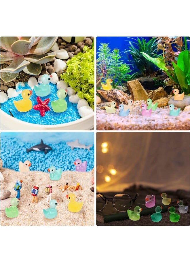 100 قطعة من البط المضيء المصنوع من الراتنج، بطة صغيرة تتوهج في الظلام لتزيين بيت الدمية وتمثال الحديقة والمناظر الطبيعية والحرف الزخرفية - Image 4