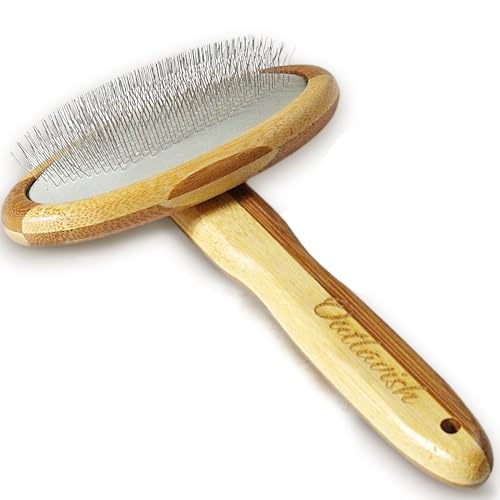 Outlavish Sheepskin Brush Rug Wool Carpet Cleaner Bamboo Wire Slicker Carding, Unmats Fur & Restores Like New, Longer Prongs, Stronger Design, To Fluff Fleeces, Sherpa, Macrame & Faux Fur Blankets - Image 1