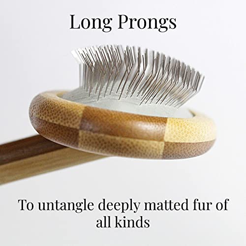 Outlavish Sheepskin Brush Rug Wool Carpet Cleaner Bamboo Wire Slicker Carding, Unmats Fur & Restores Like New, Longer Prongs, Stronger Design, To Fluff Fleeces, Sherpa, Macrame & Faux Fur Blankets - Image 2