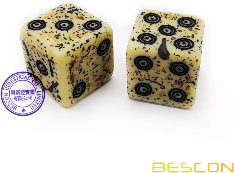 Bescon Old Looking Ancient Bone Dice D6 16mm 12pcs Set, 16mm Six Sided Die (12) Block of Stone Dice - Image 3