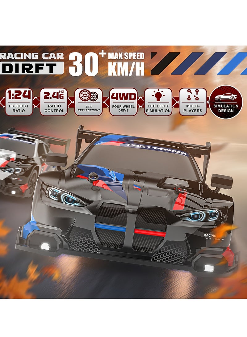 CHAMPS 1:24 Simulated RC Drifting Car – 30 Km/h High-Speed Remote Control Vehicle | 2.4GHz Wireless Controller | USB Rechargeable Battery | Hobby Toy for Kids and Adults - Image 5