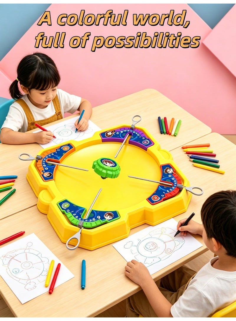 loven This spinning top set, containing 4 spinning tops, 4 launchers, and 1 battle disc, makes a perfect birthday or summer vacation gift for children. - Image 5
