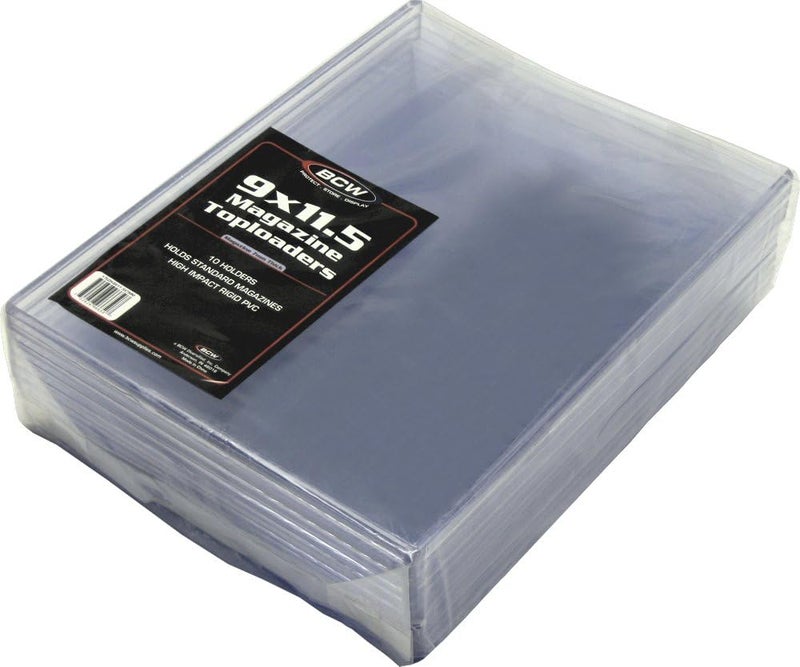 BCW Supplies 7mm Magazine Topload Holder 10 Count Pack  Rigid PVC Crystal Clear Display AcidFree Toploaders  Protective Display for Beckett Price Guides  Magazines Documents and Photos - Image 1