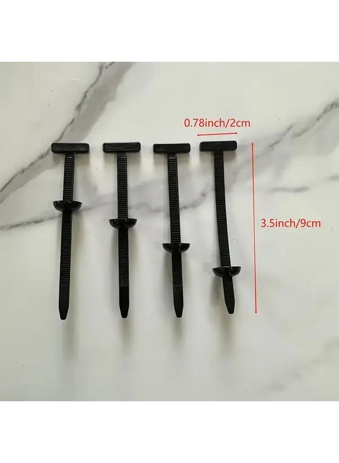 100 Pcs Heavy Duty Retractable Nylon Cable Tie Buckle Black Self Locking Sturdy Durable Car Repair Accessories For Home Renovation And DIY Projects Universal For 95 Percent Vehicles - Image 3