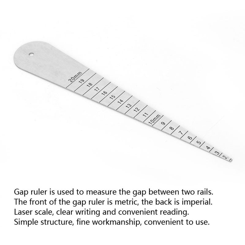 Stainless Steel Gap Gauge Feeler Ruler 1/16-3-4 Flange Ruler Inner Diameter Gauge 2-20mm - Image 1