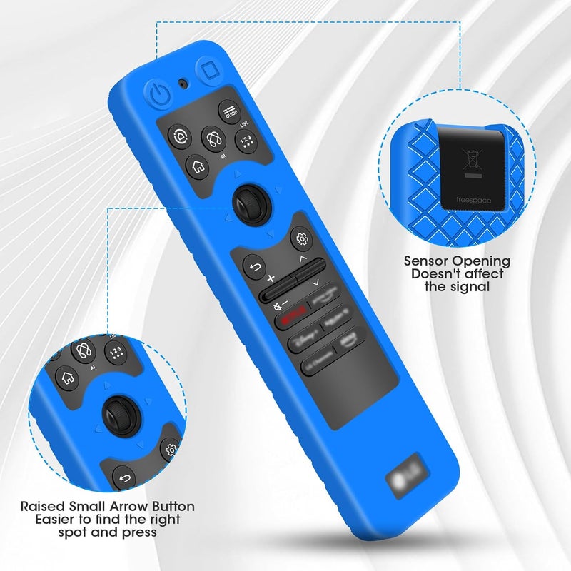 Winceed MR25GA Magic Remote Cover [Anti-Slip] Protective Silicone Case for LG MR25GA Remote Compatible with 2025 LG OLED Smart TV Series Remote (Blue) - Image 3