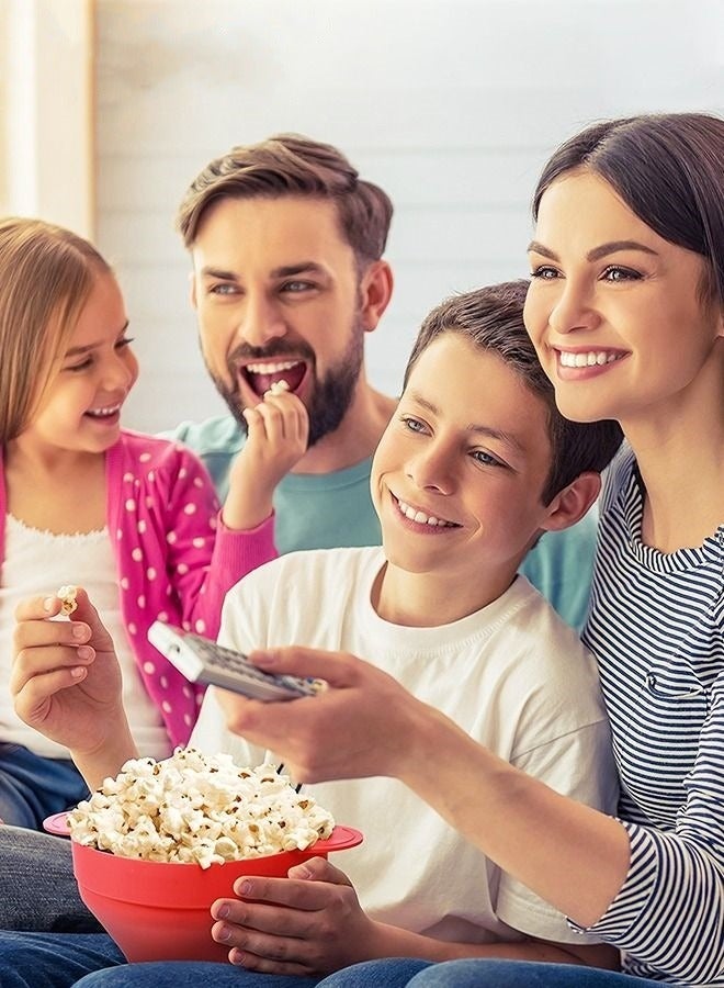 MIXDE Collapsible Silicone Microwave Popcorn Popper with Lid Red - Image 2