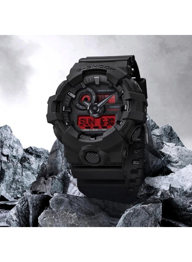 CASIO G-shock Analog Digital Black Resin Bnad Men's Wrist Watch GA-700BBR-1A - Image 2