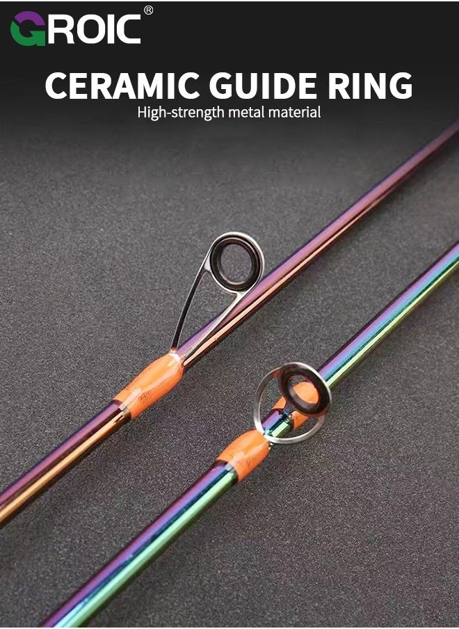 GROIC - 1.8 M Fishing Rods, Lightweight Fishing Rods Suitable for Spinning Fish Wheel, UL Spin & Cast Fishing Rod Carbon Fiber Anti-tangling Guide Ring Spinning Fishing Rods for Freshwater, Saltwater - Image 1