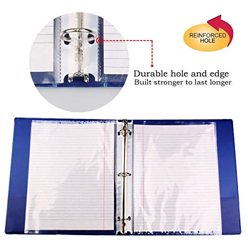 TULMAN A4 Size Transparent Document Sleeves, 50 Pcs, Heavy Duty Clear Sheet Protectors, 150 Microns, Plastic Leaf, Waterproof, 11-Hole Punched for Ring Binders & Files, Office & School Use - Image 4