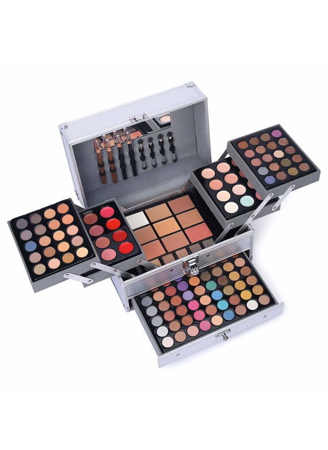 CHARMCODE 132 Color All In One Makeup Gift Set Kit- Includes 94 Eyeshadow, 12 Lip Gloss, 12 Concealer, 5 Eyebrow powder, 3 Face Powder, 3 Blush, 3 Contour Shade, 2 Lip Liners, 2 Eye Liners, 4 Eyeshadow Brush  - Image 1