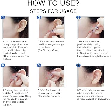 Betued 40PcsSet Face Lifting Patch Invisible Face Thin Sticker Makeup Face Chin Lift Pads Artifact Sticker Tightens Skin and Eliminates Wrinkles Face Lift Tools - Image 3