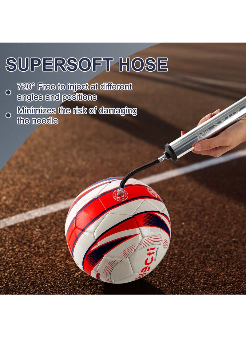 KM SPORTS Air Pump, Ball Pump Inflator Kit with 03 Needles, Alloy Steal Portable Hand, Nozzle, Extension Hose for Soccer Basketball Football Volleyball Water Polo Rugby All Sports Ball BY KM SPORTS  - Image 3