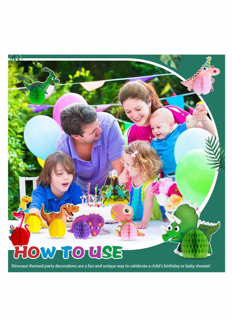 SYOSI Centerpieces Dinosaur Party Honeycomb Table 3D Dinosaur Center Piece Table Topper Dinosaur Birthday Party Supplies Dinosaur Theme Baby Decorations Boy Birthday Party Supplies (9 Pcs)  - Image 5