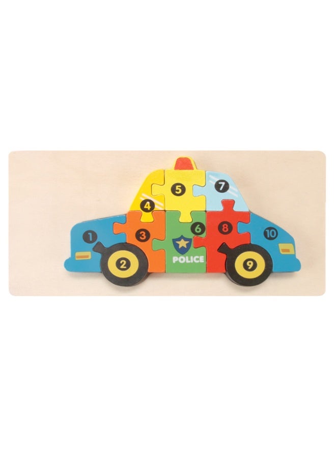 Fun Wooden Early Education 3D Puzzle Building Blocks for Toddlers - Animal, Car, and Other Shapes - Image 1