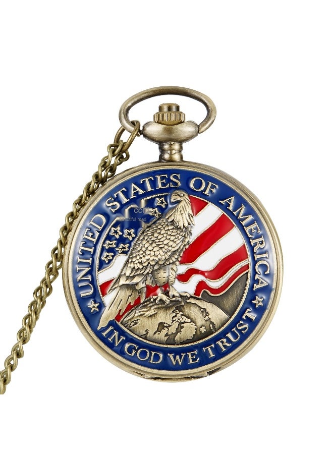 NIBEMINENT Vintage Metal Analog Pocket Watch Unisex Casual Style 