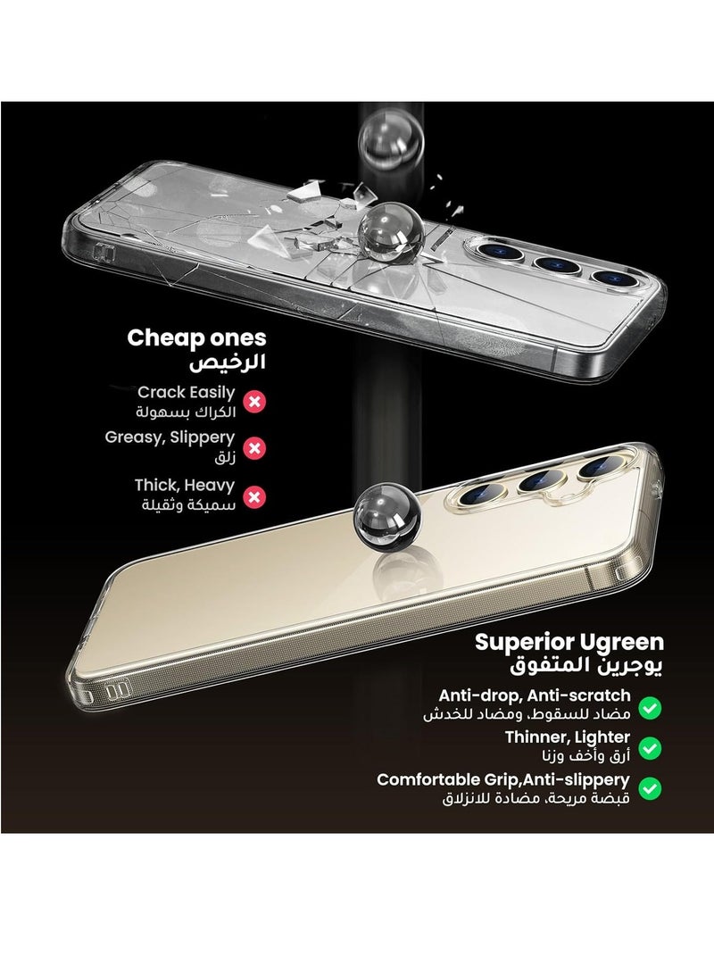 MUNTAQI Crystal Case for Samsung Galaxy S24 Plus - Anti-Yellow, Military Grade Anti-Drop, Wireless Charge Compatible, Hard PC & TPU Bumper with Lens Protection, Non-Slip Slim Grip (6.7") - Image 4