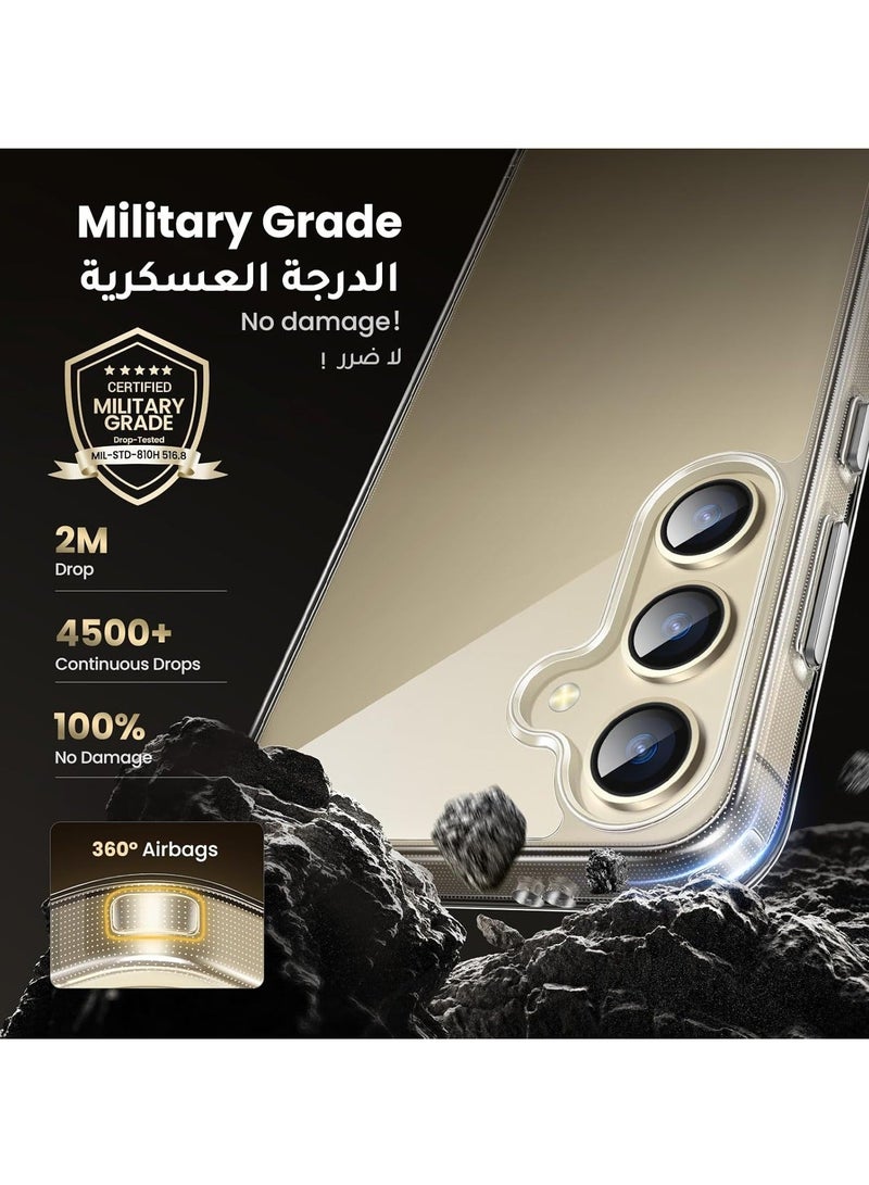 MUNTAQI Crystal Case for Samsung Galaxy S24 Plus - Anti-Yellow, Military Grade Anti-Drop, Wireless Charge Compatible, Hard PC & TPU Bumper with Lens Protection, Non-Slip Slim Grip (6.7") - Image 5