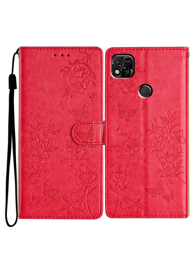 S-TOP Case For Redmi 9C Butterflies and Flowers Leather Phone Case - Image 1