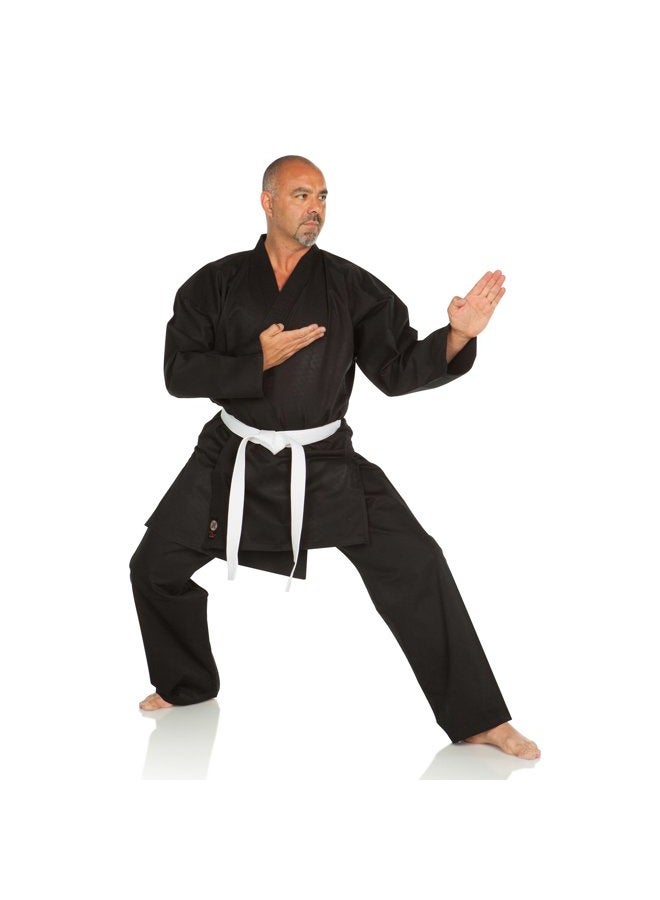 Ronin Brand Karate GI – Karate Uniform Middleweight, Medium Weight Martial Arts Karate Uniform - 9.5 oz - White Belt Included - Perfect for Intermediate Levels 6 Black - Image 1