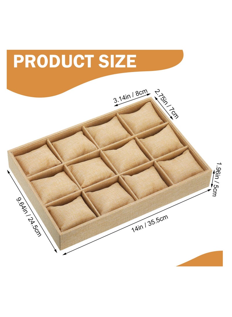 Captaintech 3 Pcs Wooden Watch Storage Tray, Jewelry Organizer Tray Jewelry & Watch Display Tray for Display Watch Bracelet Bangle - Image 2