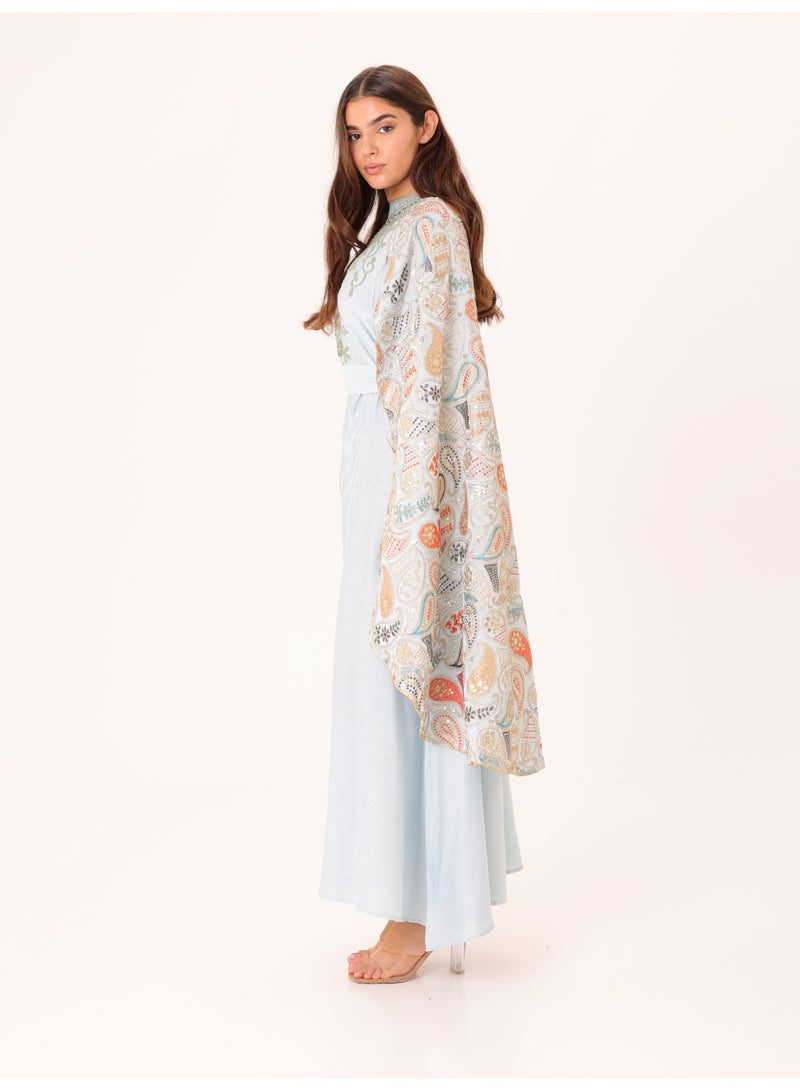 اكسا جلابية فاخرة مطرزة بالورود - Image 4