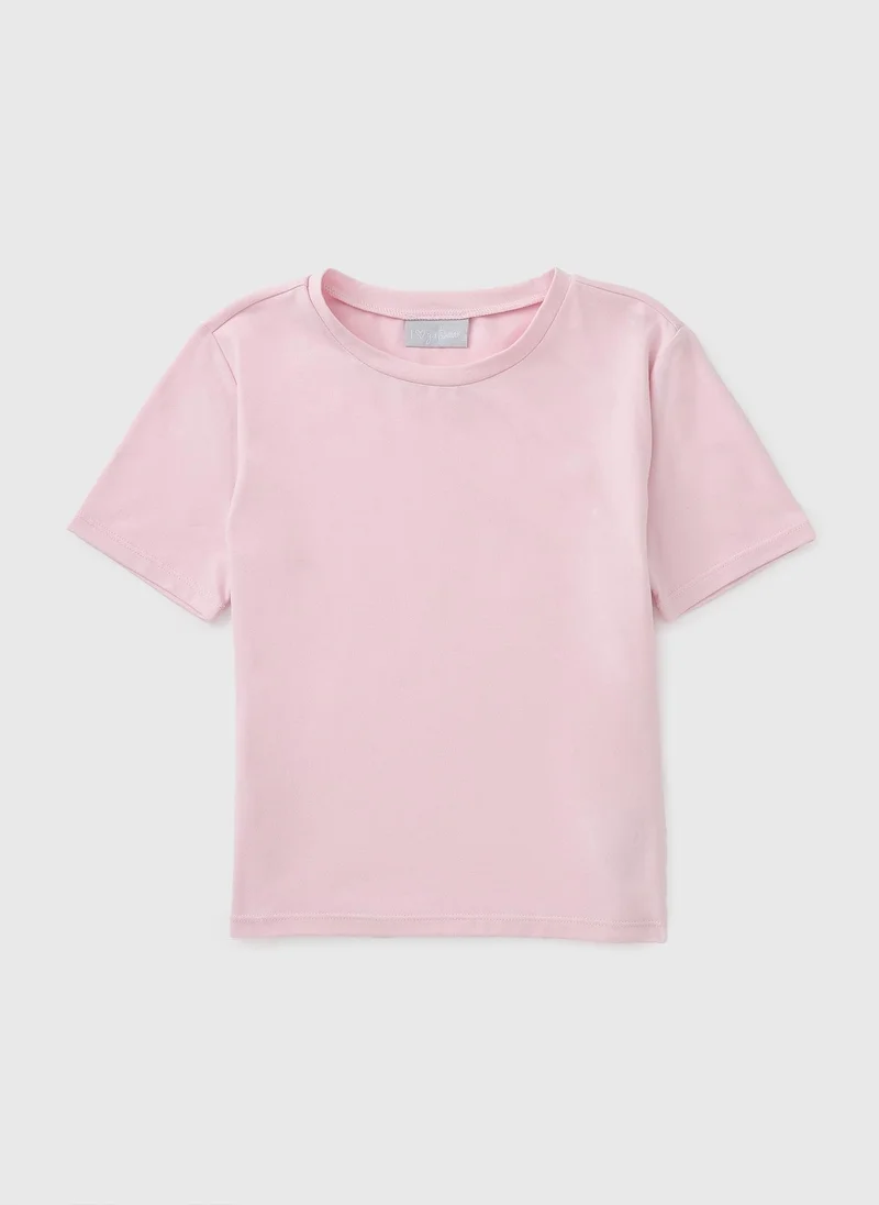 Matalan Girls Pink Soft Touch Sculpt T-Shirt