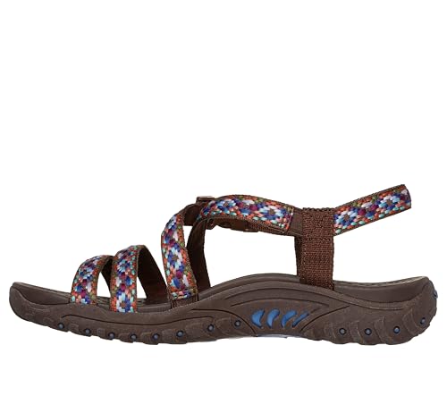 Skechers Women's REGGAE - DREAM WEAVER sporty outdoor sandal, Chocolate Multi 7 M - Image 2