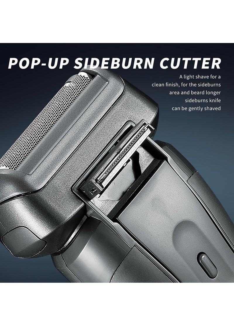 Excefore Men's Electric Razor, Rechargeable Electric Face Shaver, Cordless Razor for Men, IPX7 Waterproof Wet and Dry, Reciprocating Cutter, Easy to Clean, Sideburn Trimmer with USB Type-C Fast Charging - Image 4