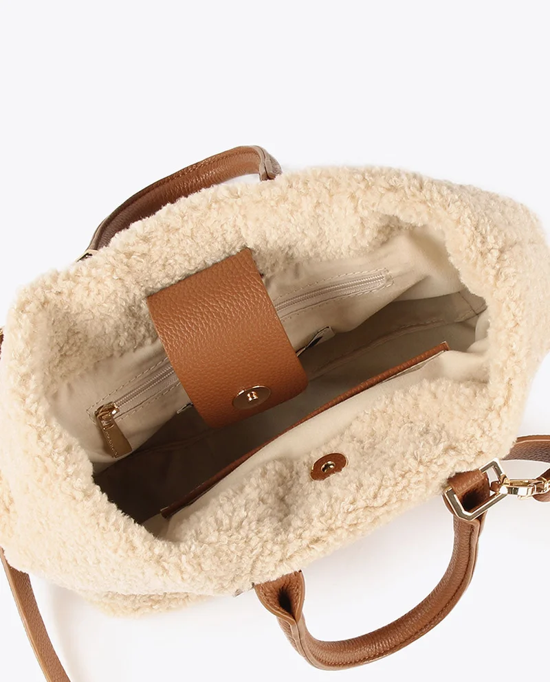 Lola Casademunt Faux shearling crossbody bag