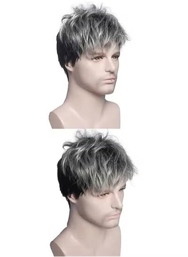 Gasin Short Hair Style Fluffy Wig Dark Gray  - Image 4