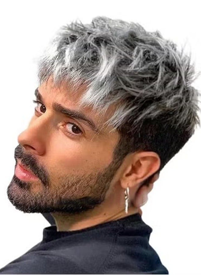 Gasin Short Hair Style Fluffy Wig Dark Gray  - Image 1